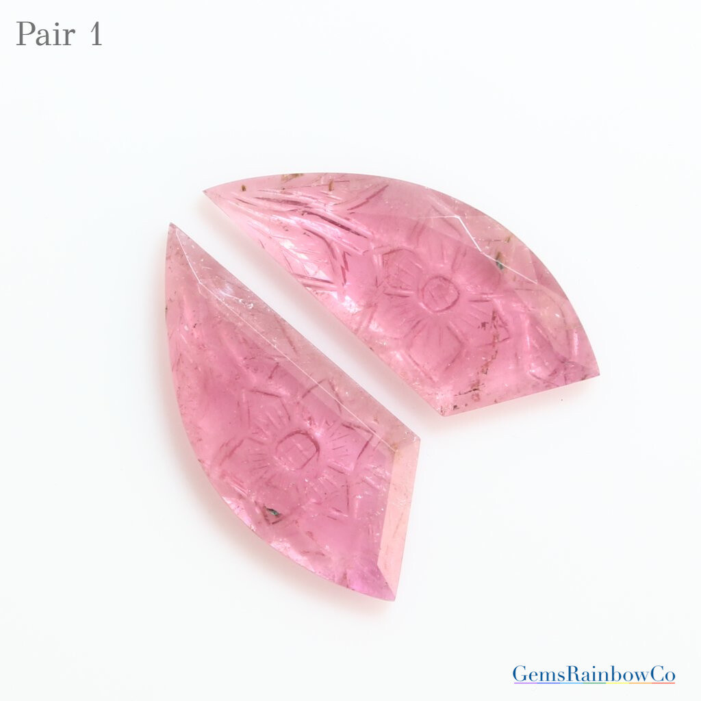 Tourmaline Carved in Fancy Shape, Natural Loose Gemstone Carving Genuine