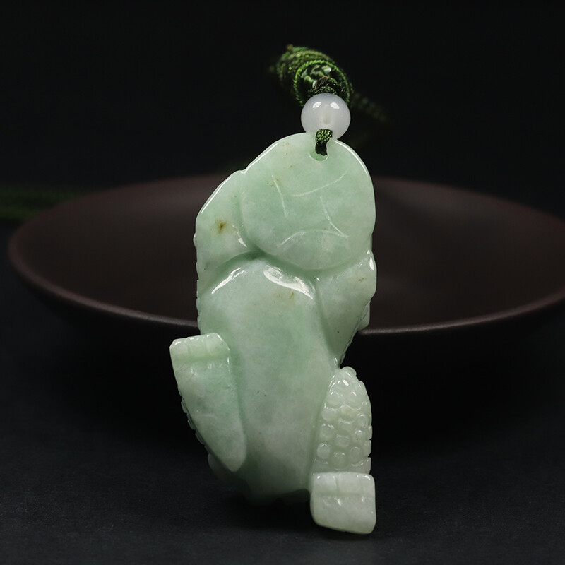 Certified Grade A 100% Natural Green Jadeite Jade Pendant Handmade Pixiu CF76907