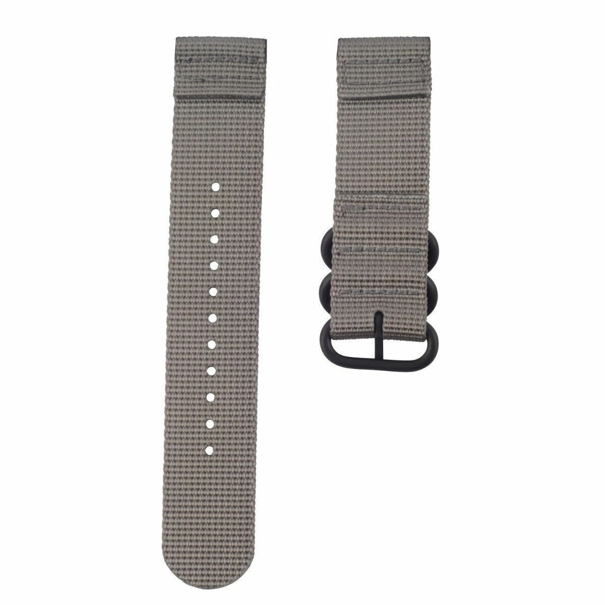 24mm Gray Nylon Replacement Strap Lug Adapter 3 Black Rings For Suunto Core