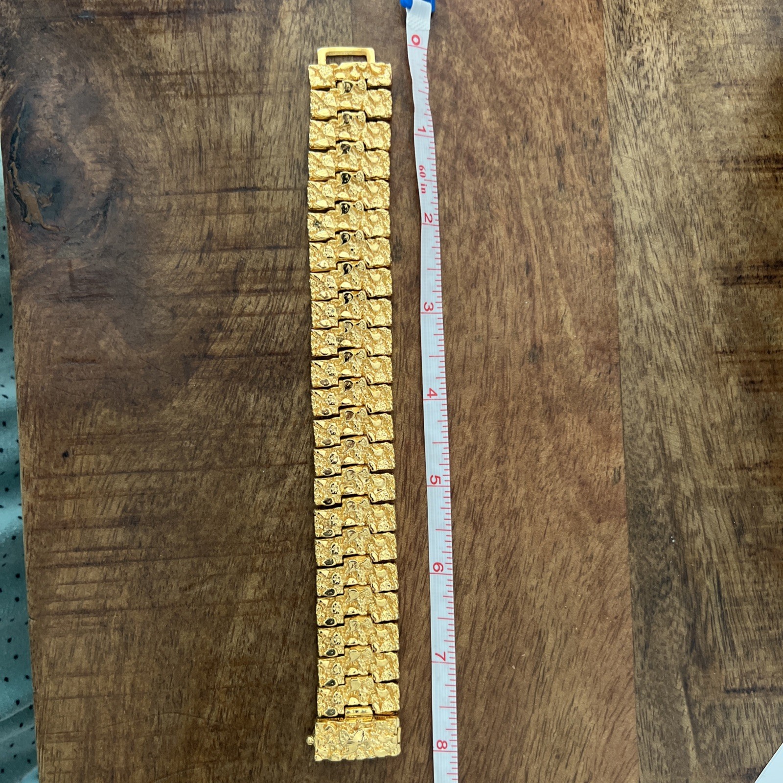 Men’s Vintage Gold Plated Nugget Bracelet