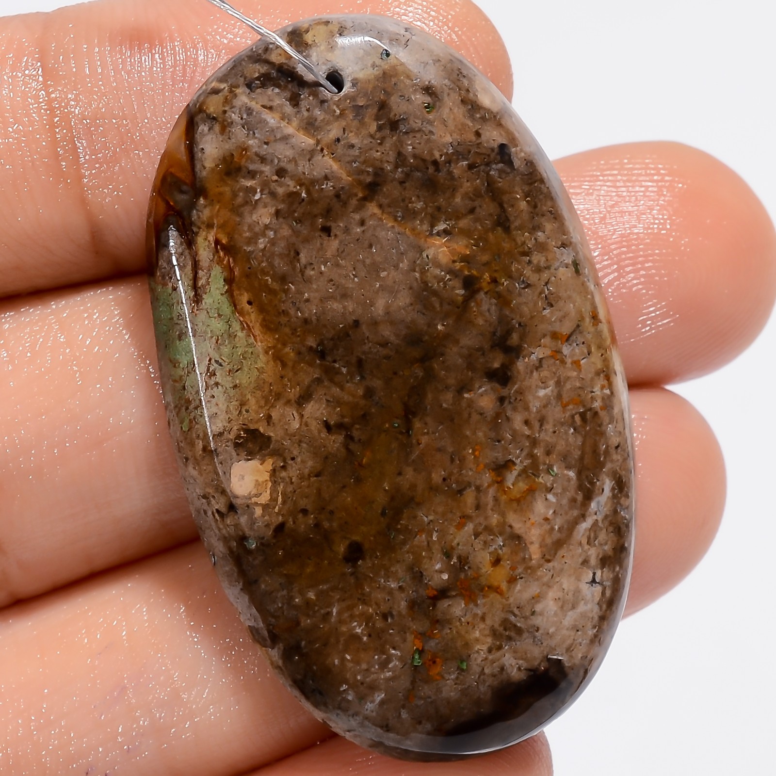 Natural Rock Chalice Oval Shape Cabochon Drilled Gemstone 37 Ct 40X24X5mm A32733