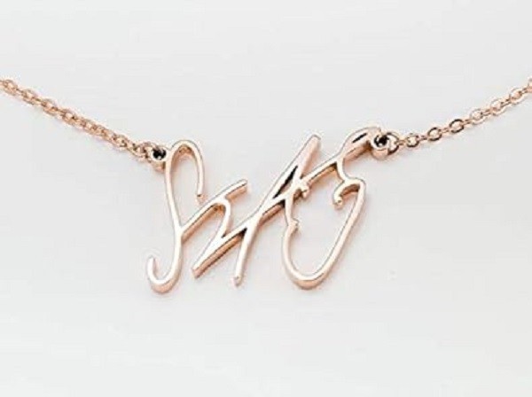 BTS Jin Inspired Signature Pendant Necklace Gold Plated K-Pop ARMY Jewelry Gift