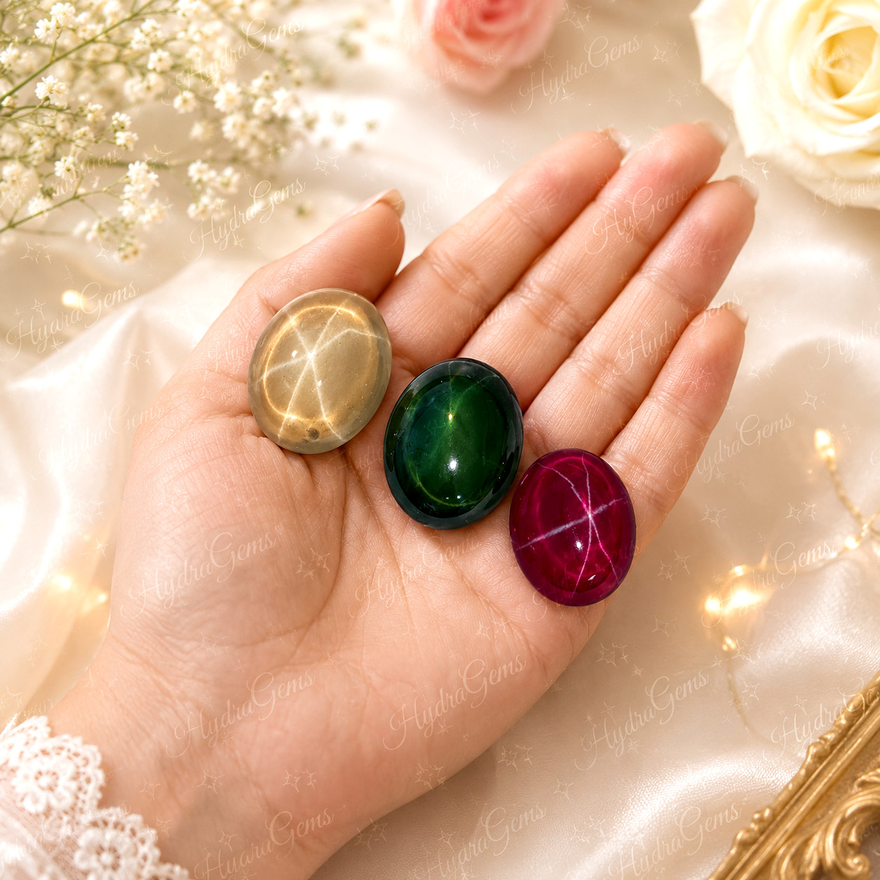 82Ct Apx. Natural Star Ruby & Star Sapphire Lot Rare 6Rays Asterism Cabochon Gem