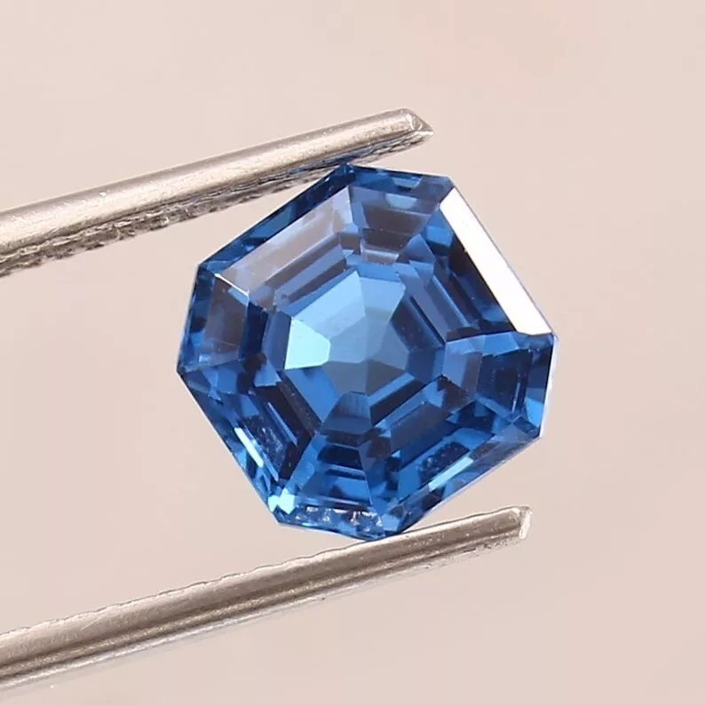 Blue Natural Indicolite Tourmaline Loose 9.55 Ct Asscher Cut Gemstone AAA