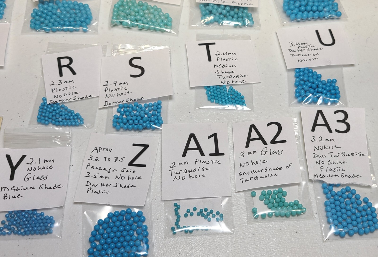 Vtg No Hole 1mm 2mm 3mm + Turquoise Color Bead Rhinestone Jewelry Craft Repair