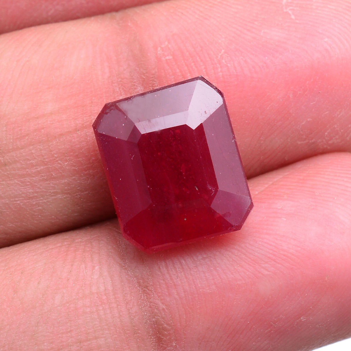 14.10 Ct Natural Mozambique Ruby 13mm*11mm Cushion Cut Vivid Red Loose Gemstone