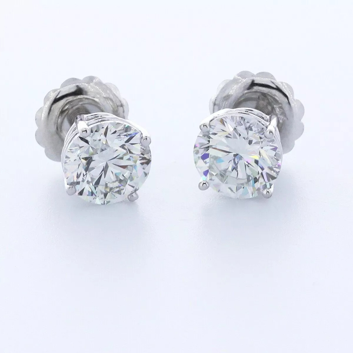 Solid 14K Yellow Gold Stud Earrings Classic 5.99 CT Round Natural Diamond G SI1