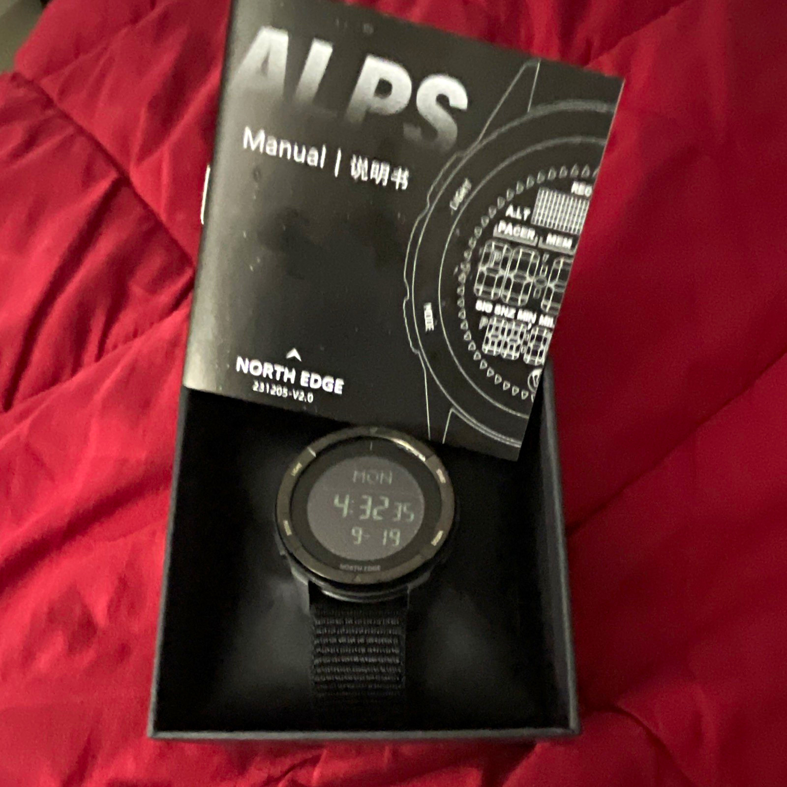 NORTH EDGE ALPS Unisex Quartz Digital Watch 44-47.9mm Nylon Strap 30m w/ Box