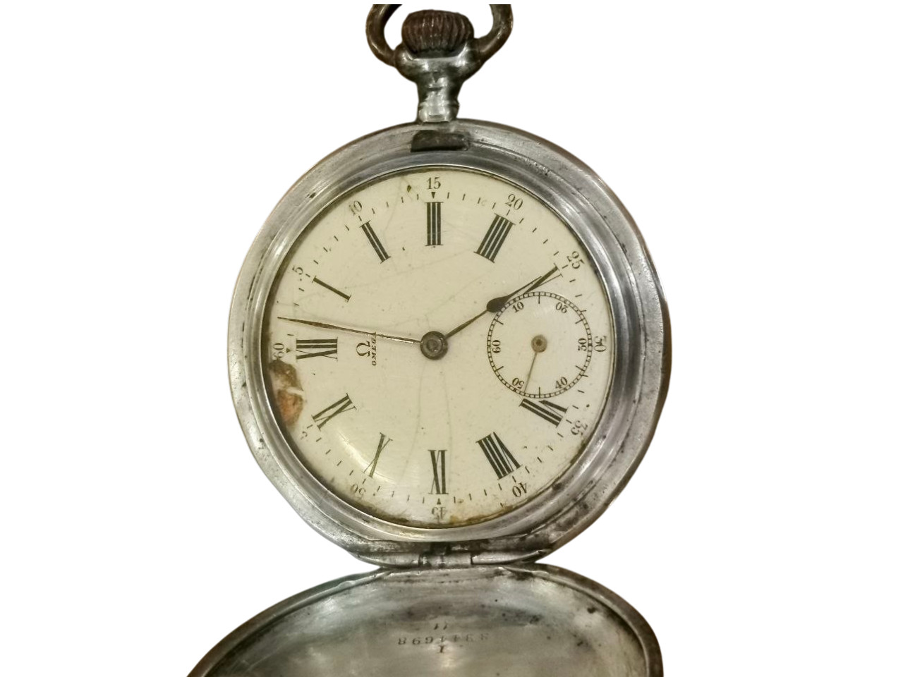 Vintage Pocket Watch Omega – Silver Case – For Restoration or Parts