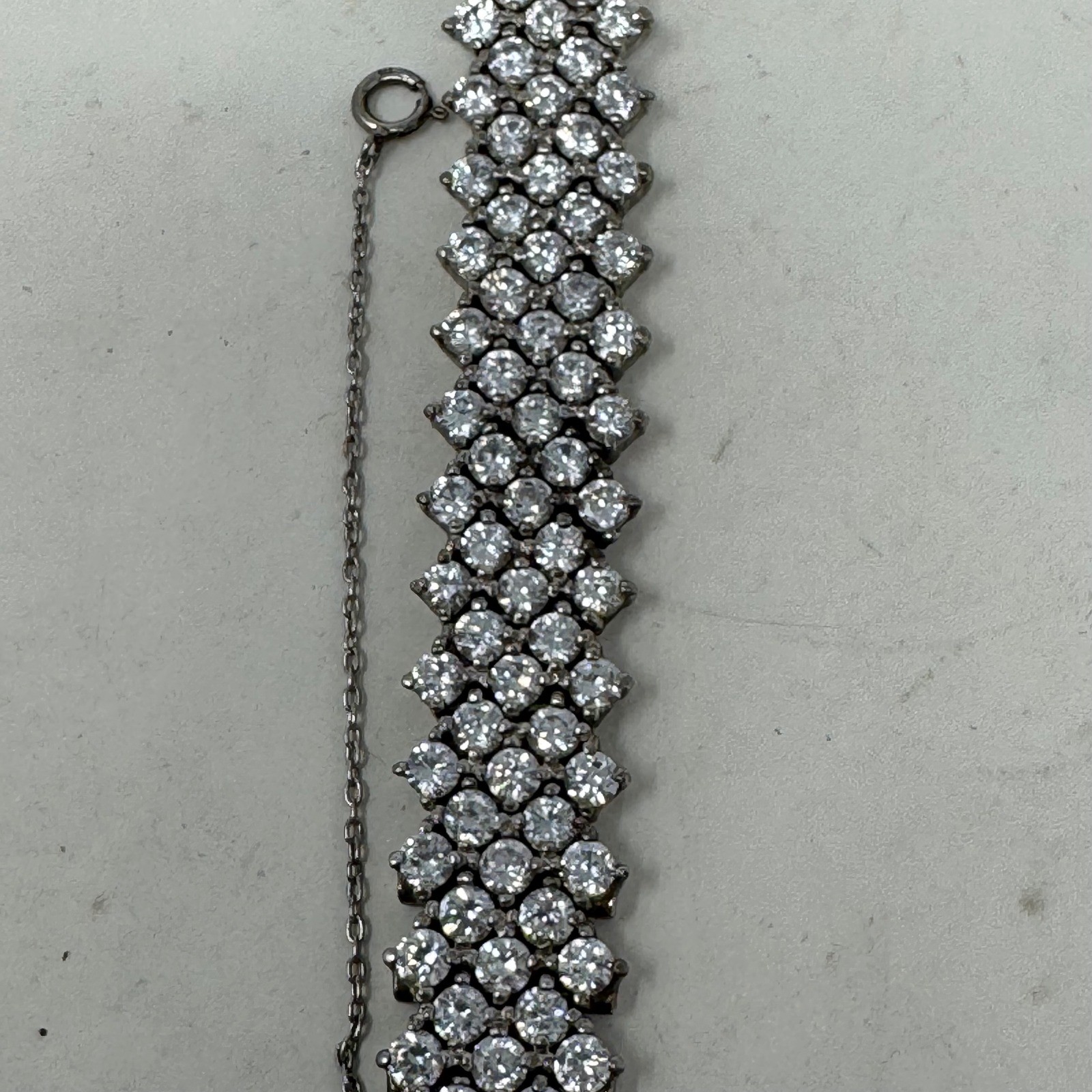Croton Womens 925 Sterling Silver Quartz Watch Stone Bracelet 7.25in Needs Batt.