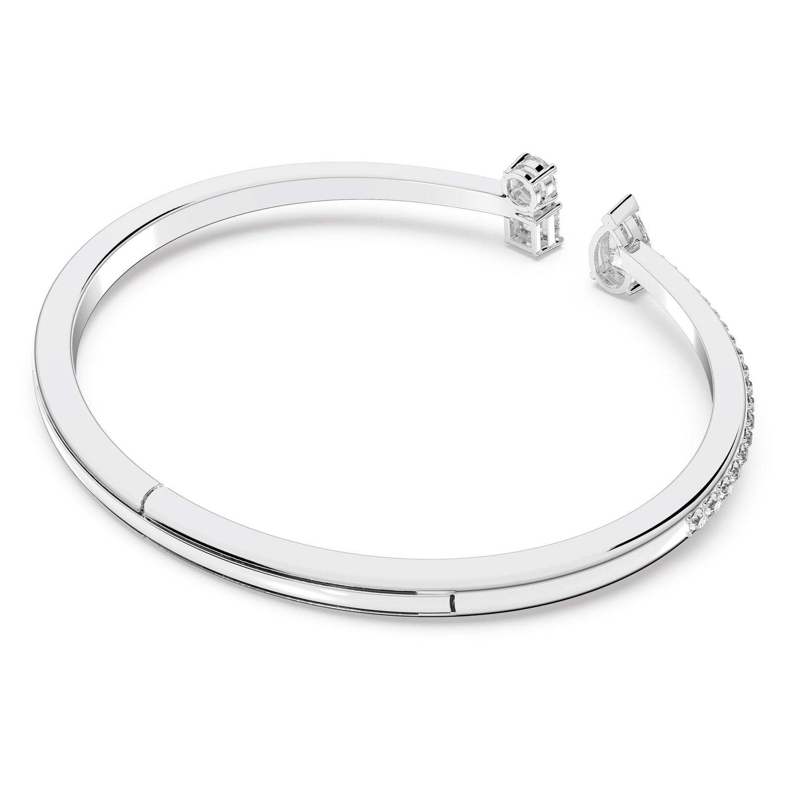 Swarovski Mesmera Attract Cuff Mixed Cuts, White, Rhodium Plated, Medium 5556912