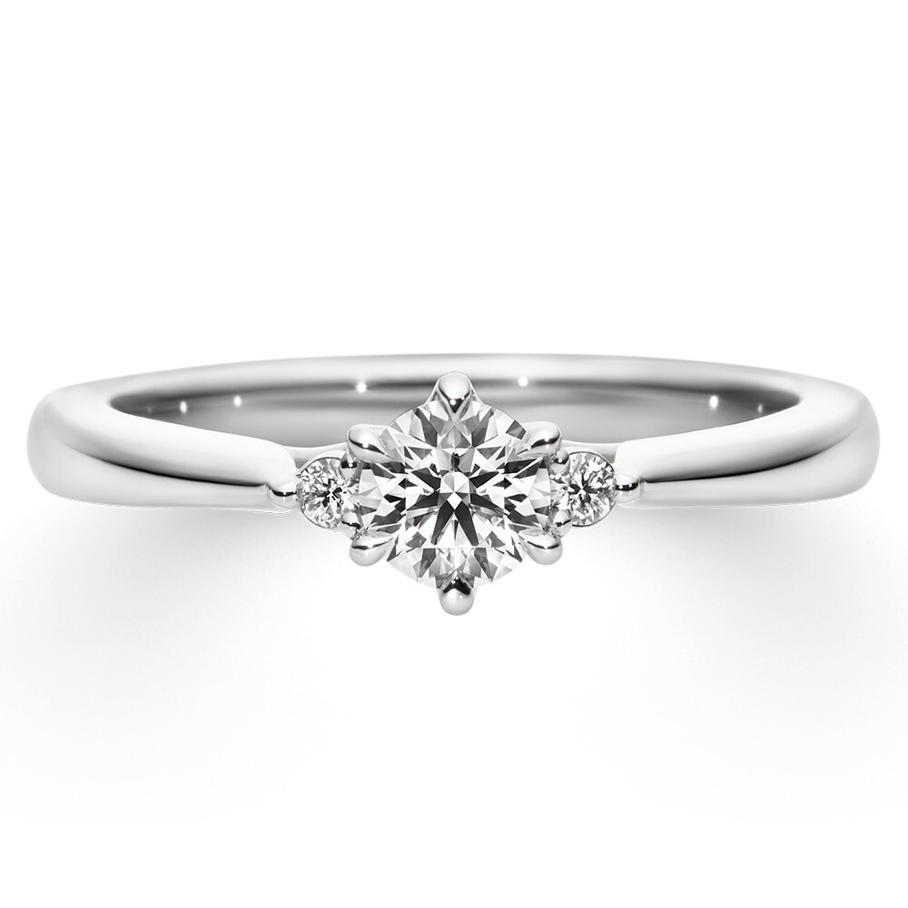 Diamond Ring Engagement Gold Lab Grown 18K White Round Cut E F VVS2 0.60 Carat
