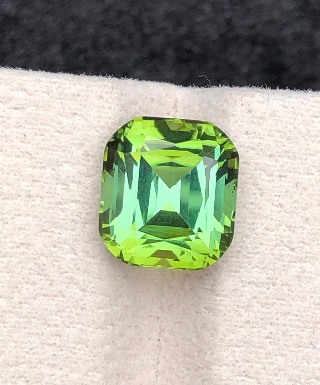 6.80 carat Natural Bluish Green Tourmaline with cushion cut from Afghanistan