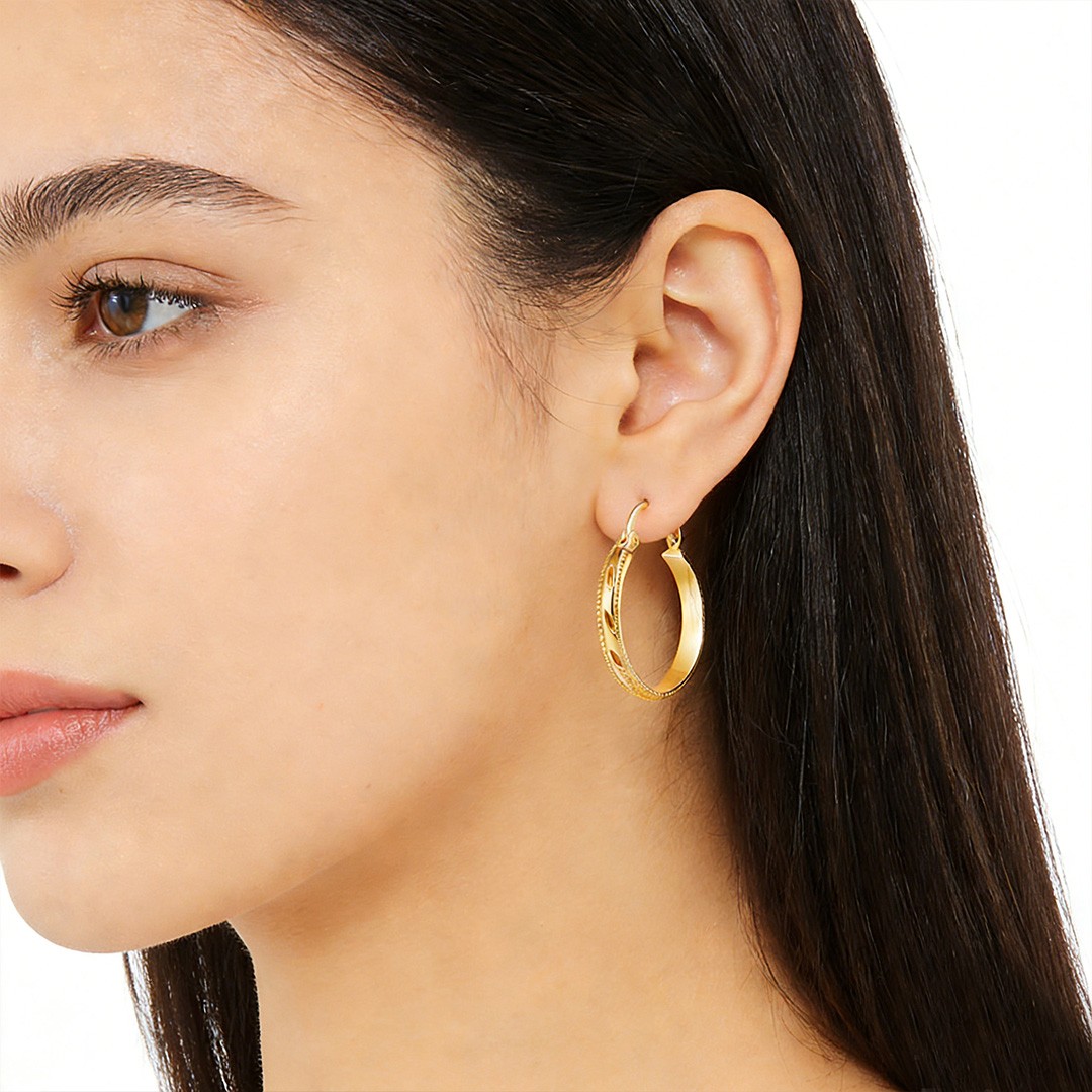 14k Gold Hoop Earrings Large Chunky Hoop Earring Women Hoops Earring 20/25/30MM