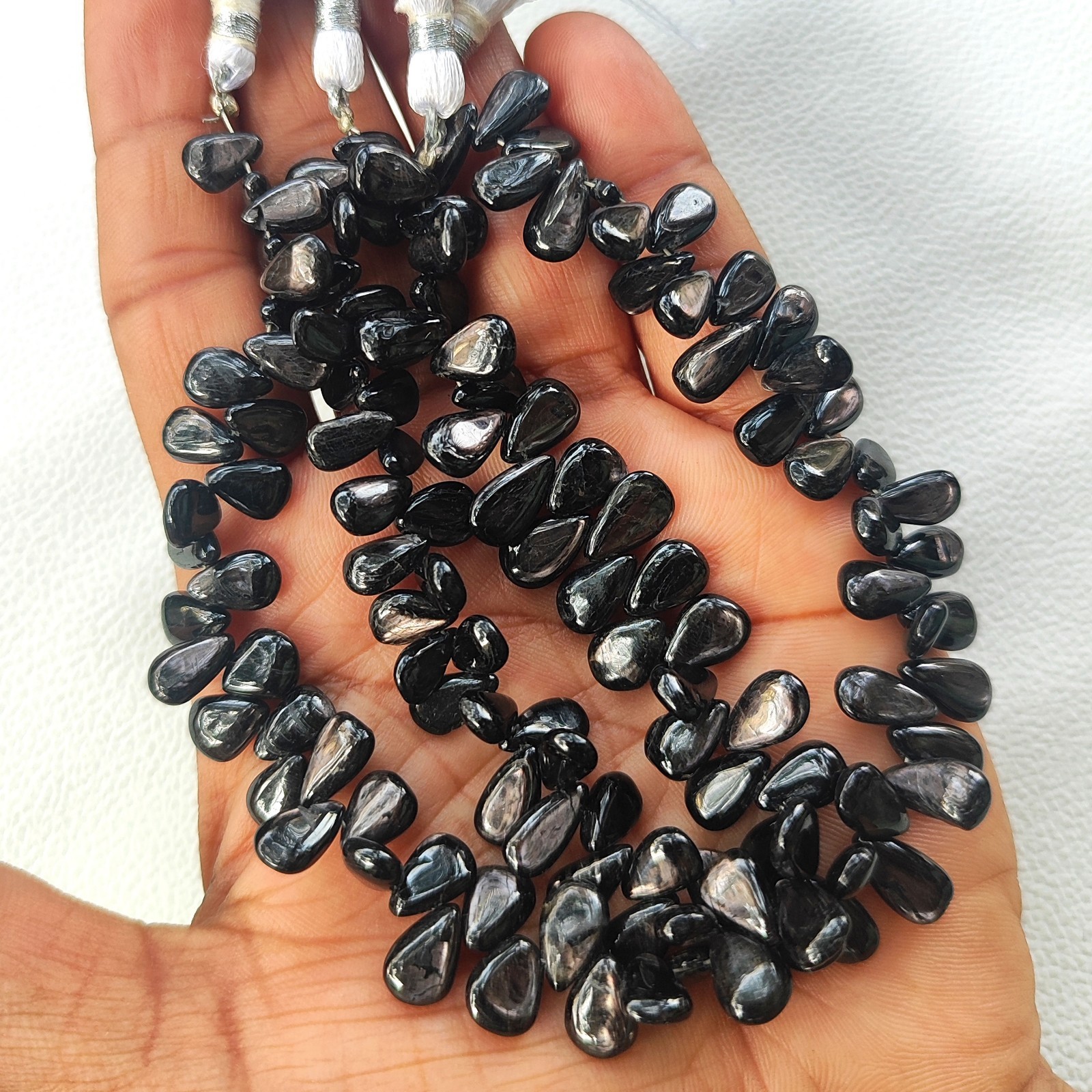 Natural Golden Shine Hypersthene 8×6-10x6mm Smooth Pear Shape Beads 8″ Strand