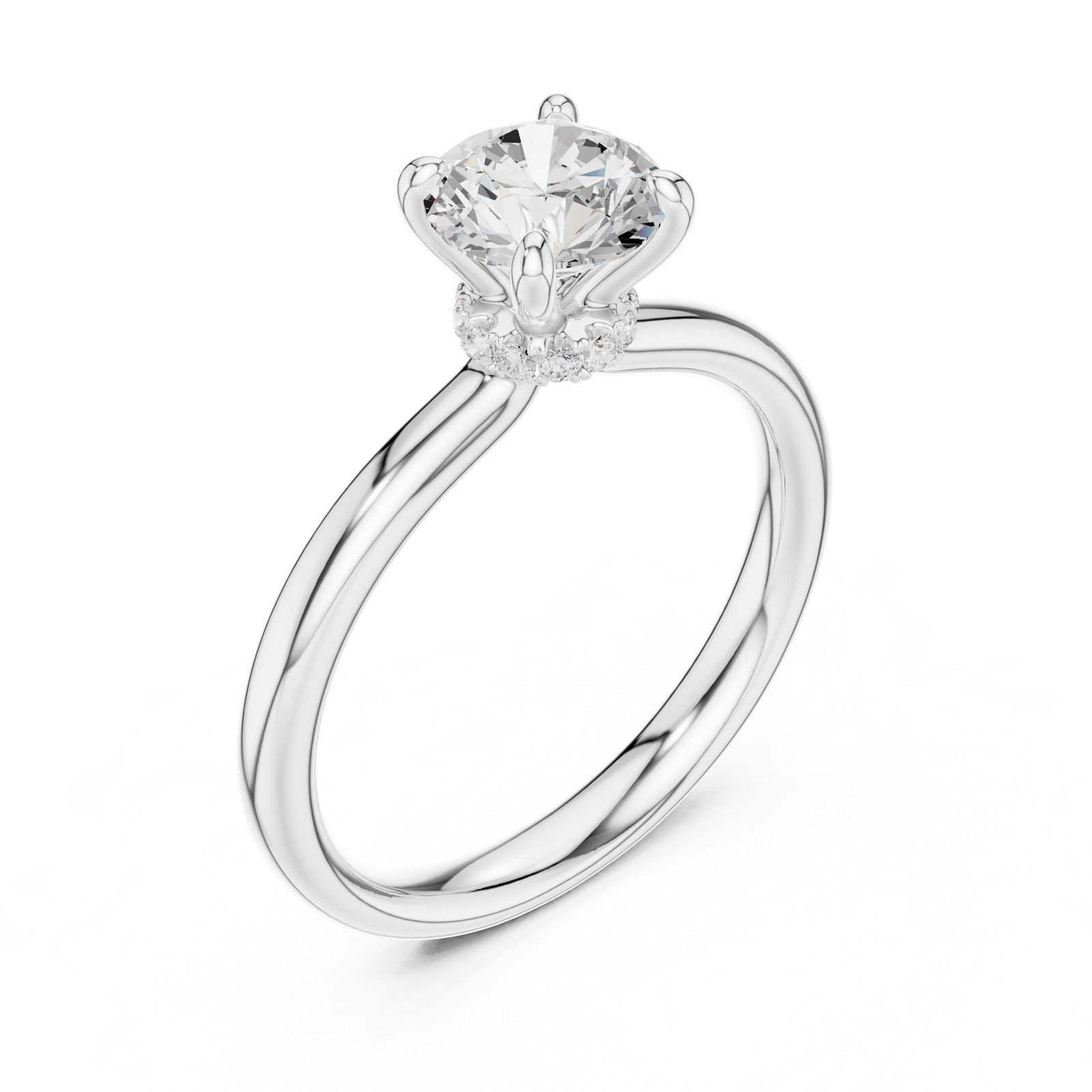 Certified VVS1 Natural Diamond Elegant Engagement Anniversary Ring 14K Gold Over