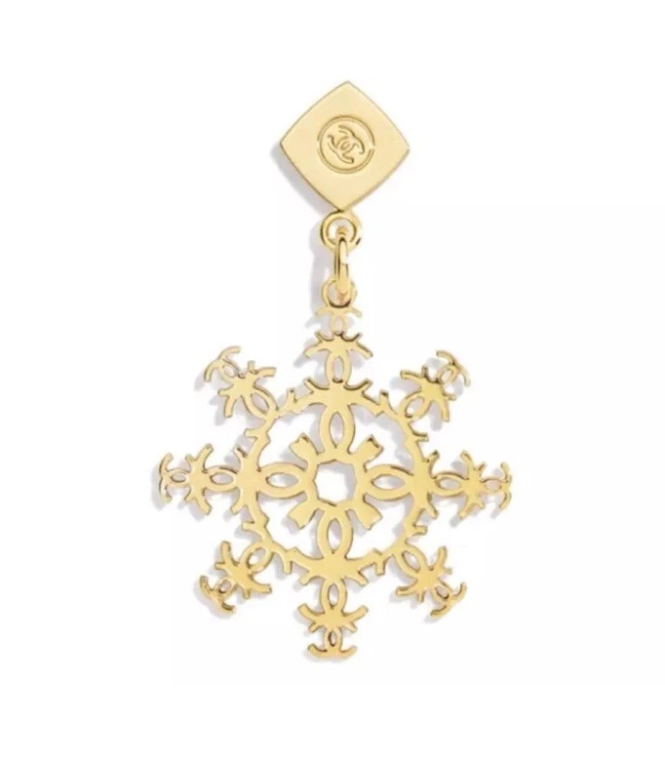 Lot Of 2 Chanel Beauty 2024 Christmas VIP Gift Gold Snowflake Logo CHARM Pendant
