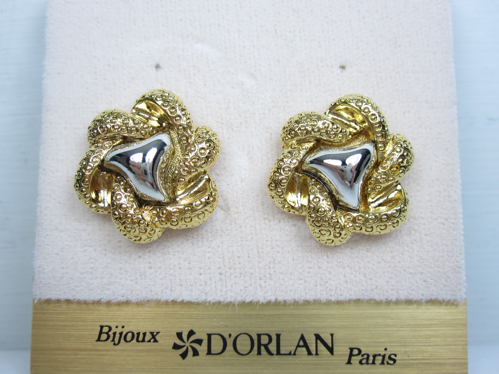 D’Orlan Gold & Rhodium Plated Pierced Earrings – 8368