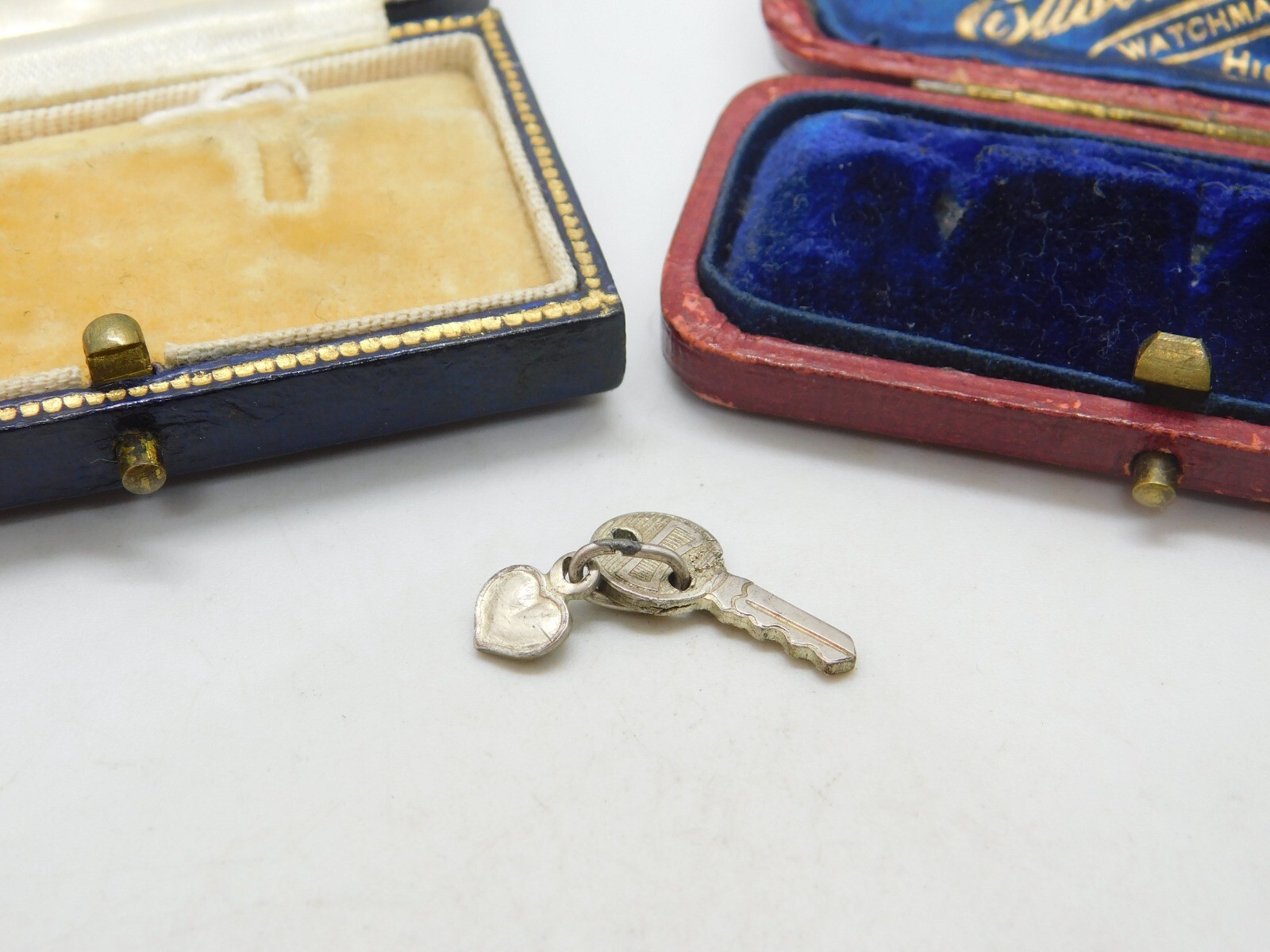 Sterling Silver Key to my Heart Charm Pendant Vintage c1970