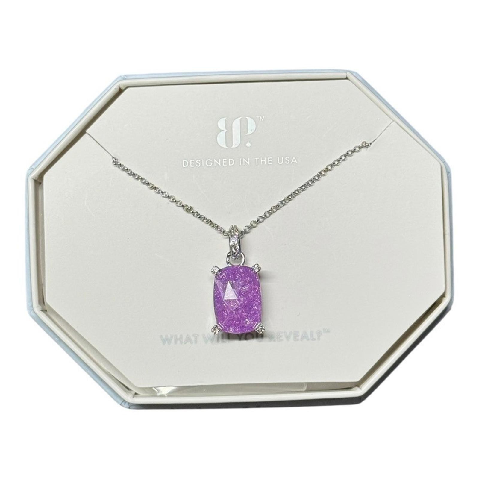 Bomb Party Necklace “Starry Night Escape” Lavender Ice Crystal on Rhodium
