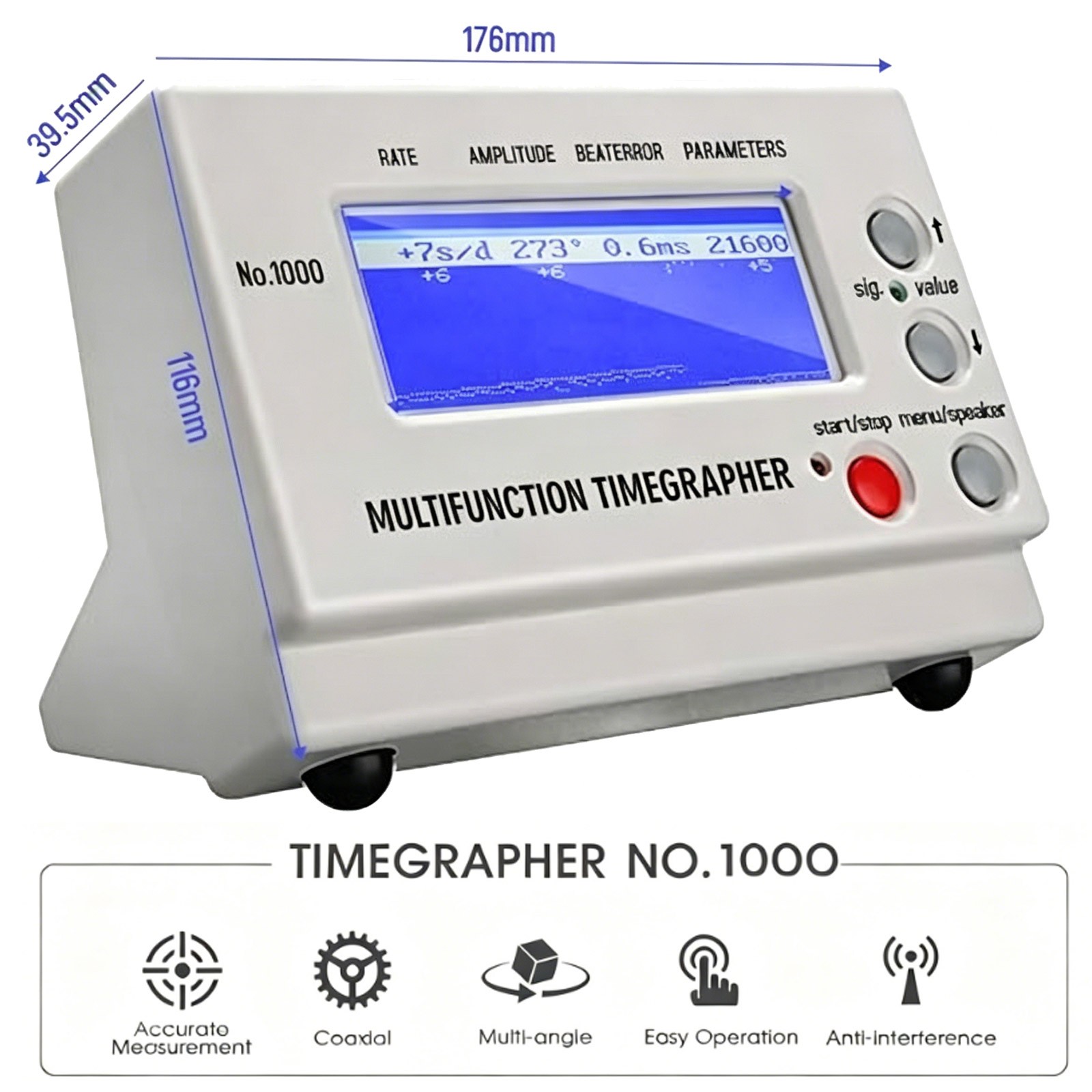 No.1000 Weishi Timegrapher Mechanical Watch Timing Machine Multifunction US Plug