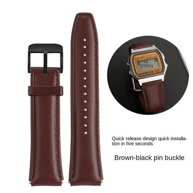 18mm Leather Watch Band Strap For Casio AE1200 A158W A168 AE-1200WHD Bracelet