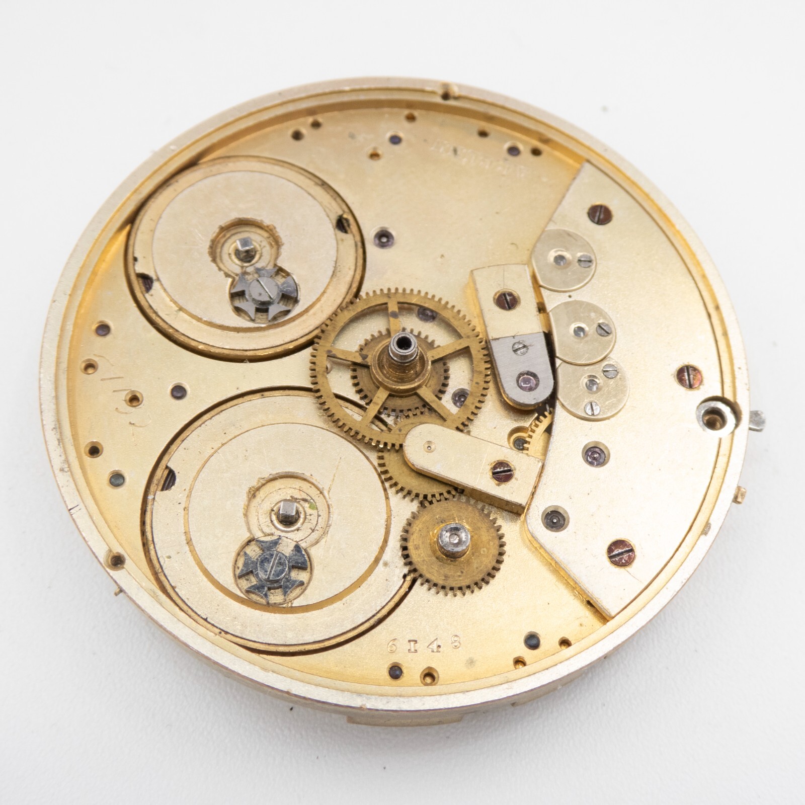 Partial A.C. Gunn 41.2 mm Quarter Second Jump Antique Pocket Watch Movement