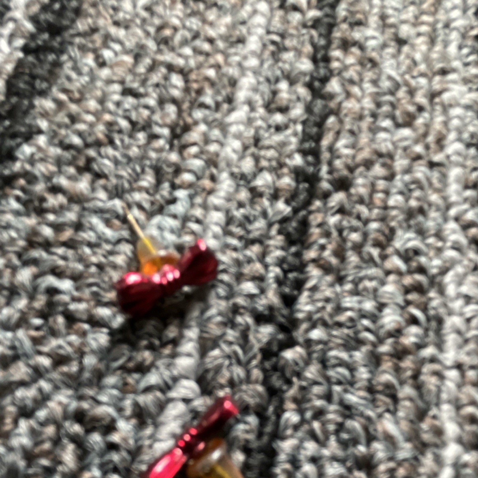Red Bow Stud Earrings, Metal, Butterfly Closure, No Stone, Lobe, Fashion Type