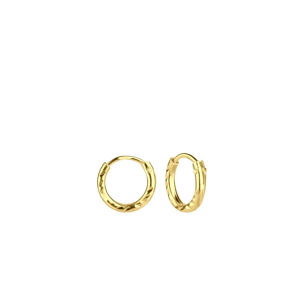 Hoop Earrings Sterling Silver 8mm (0.31 in) Diamond Cut