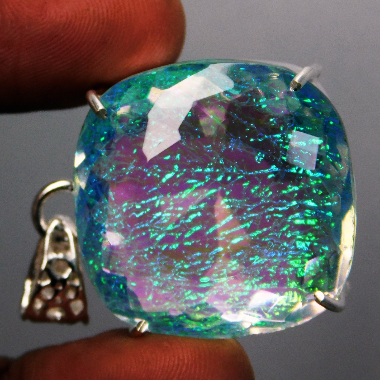Natural 94.70 Ct Australian Monarch Fire Opal Pendant Radiant Certified Gemstone