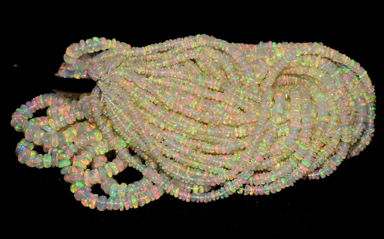 Opal Beads Necklace 16″Natural Ethiopian Fire Opal Gemstone beads Strands 1