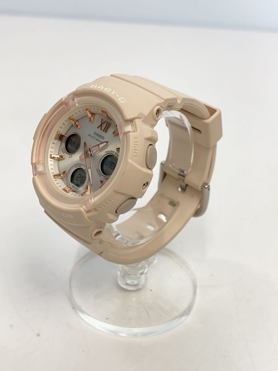 CASIO Solar Watch BABY G Digital Analog Rubber White Pink