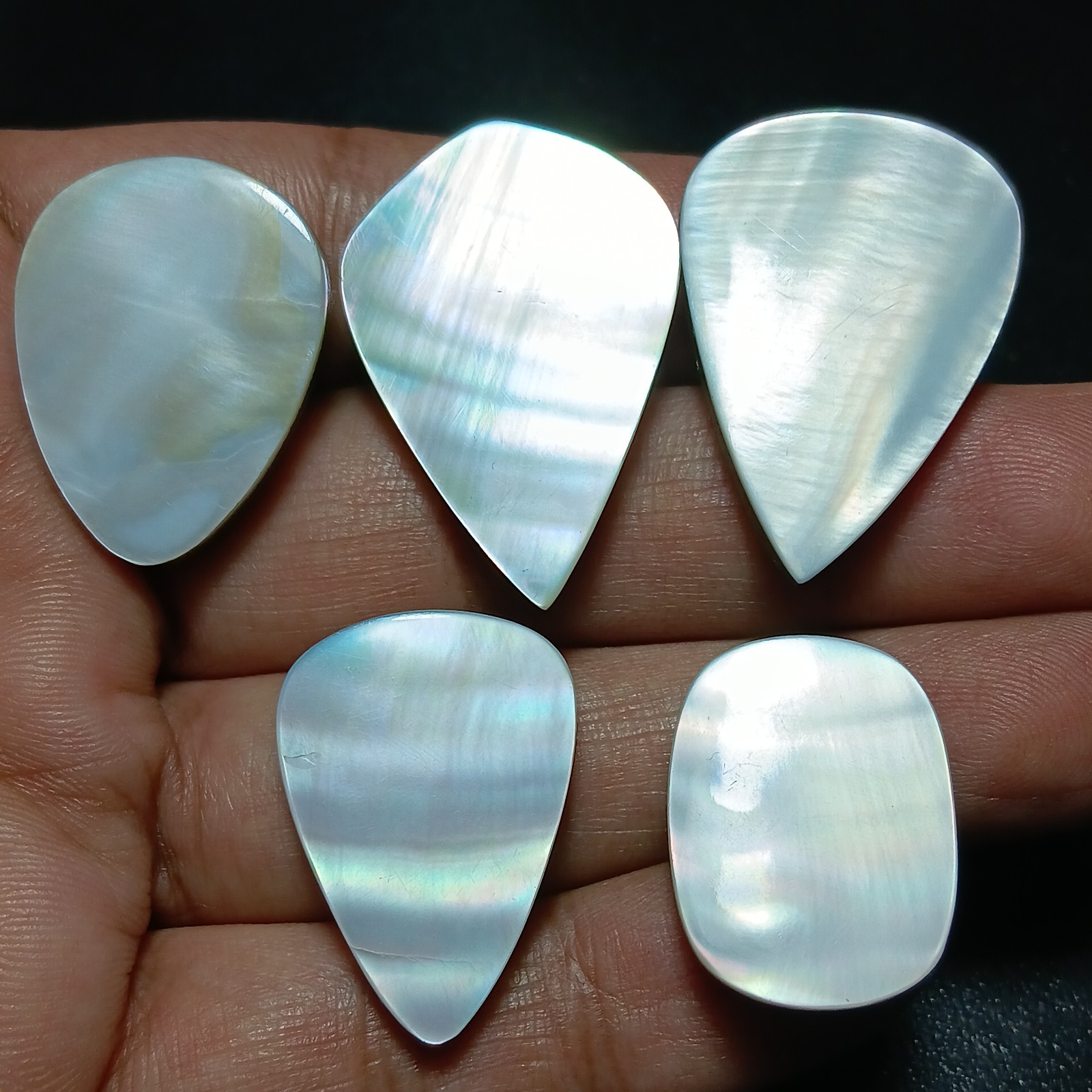 Tahitian mother of pearl cabochon lot natural white pearl loose gemstone jewelry
