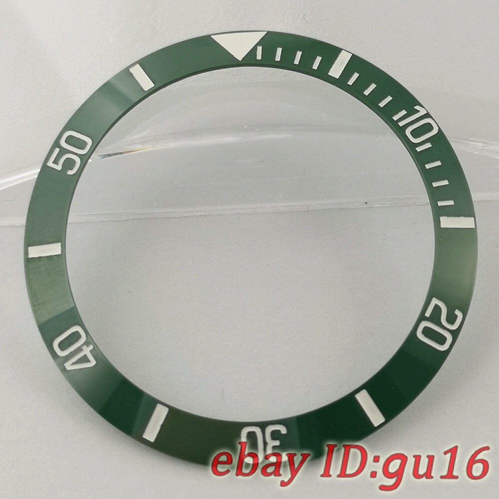38mm black white blue green gold ceramics bezel insert fit 40mm automatic watch