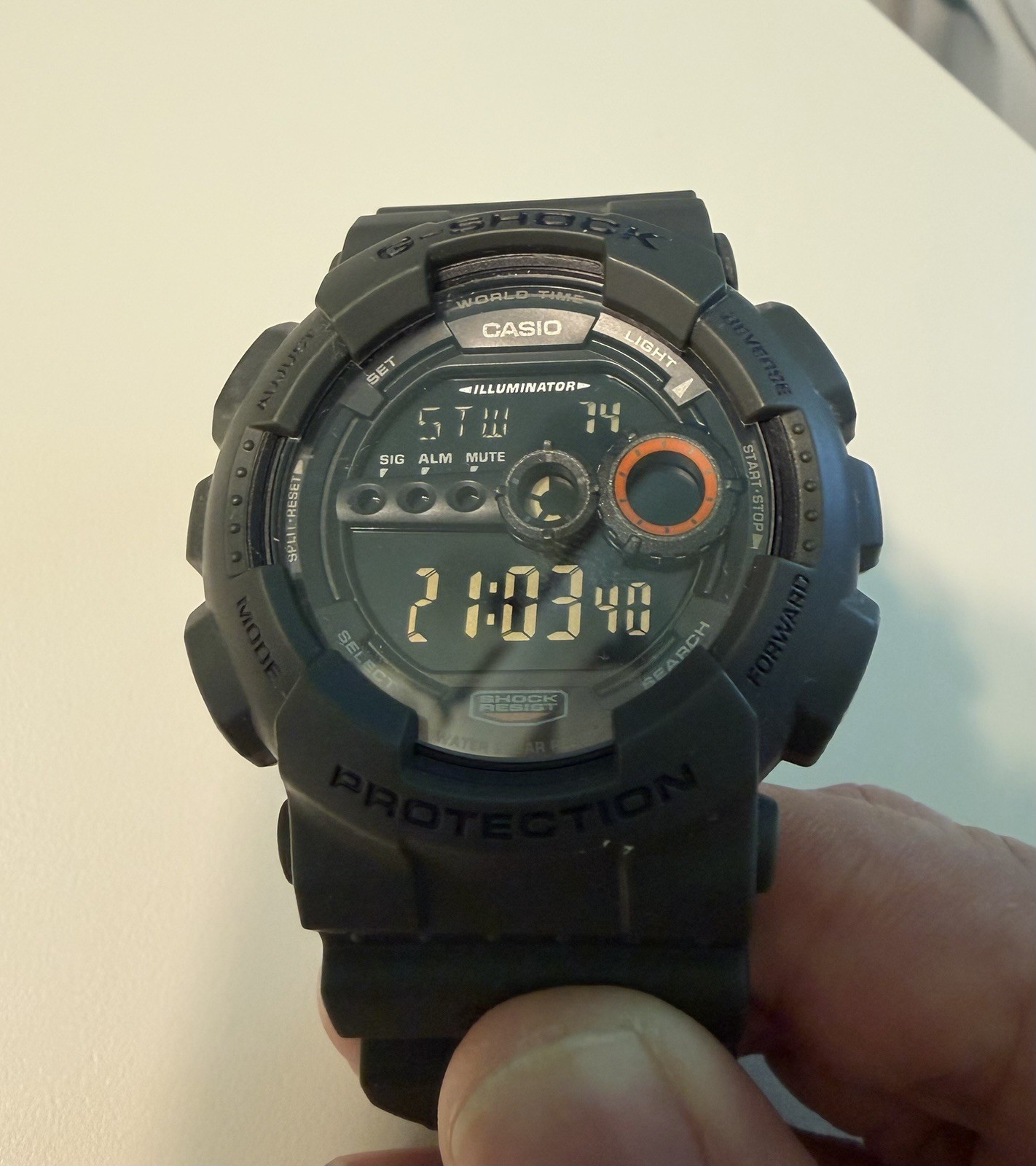 Casio G-Shock GD-100MS Digital Working Green/Khaki Resin Watch 51mm B450