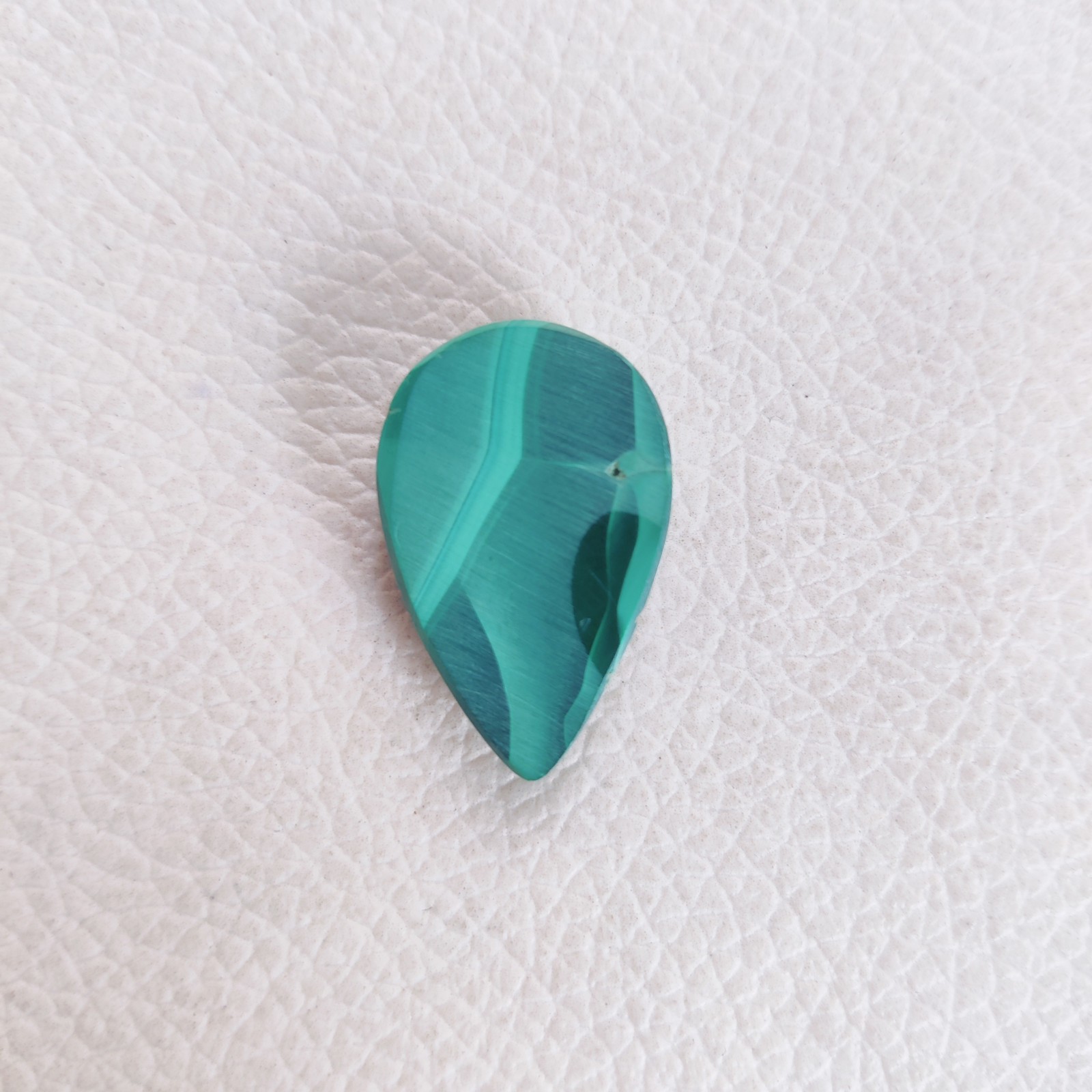 Natural Green Malachite Loose Gemstone Cabochon,Pear-19CT,23 X 15 X 5 MM