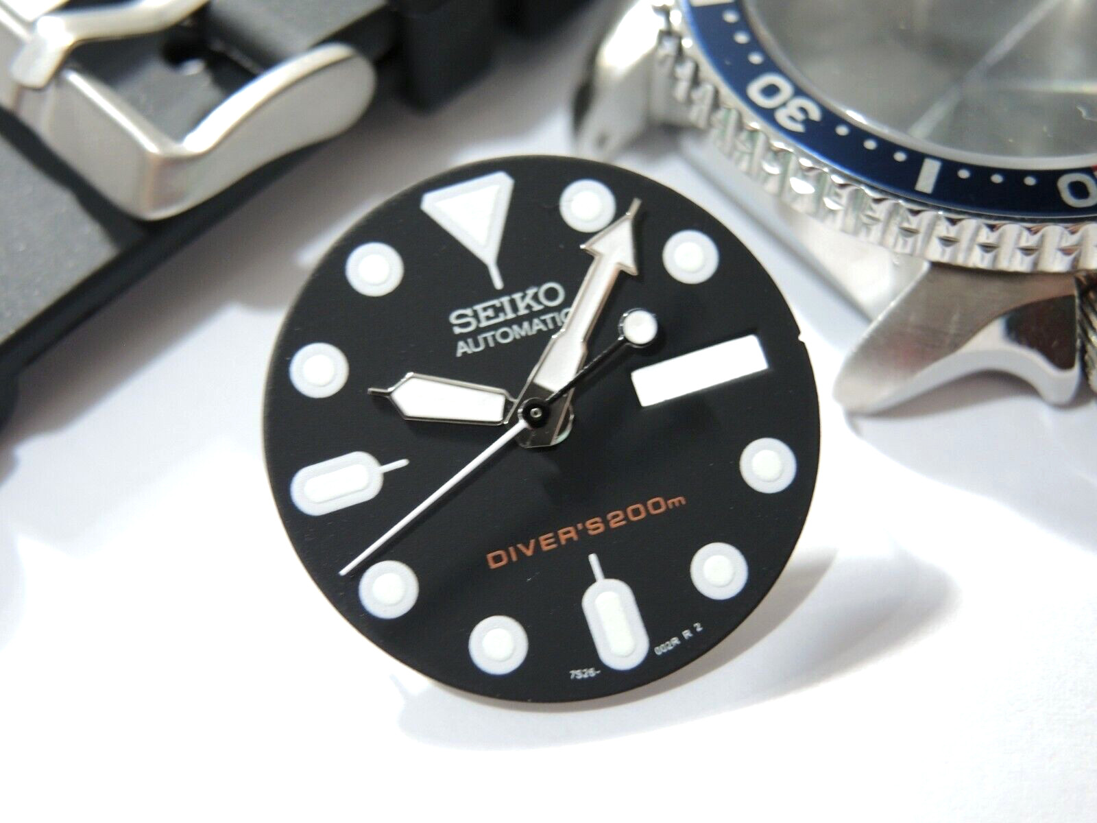 NEW STAINLESS PEPSI CASE,CROWN,DIAL,HANDS,STRAP LARGE DIVERS SKX007 (7S26-0020)
