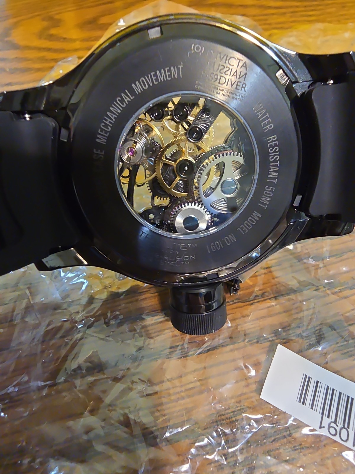 New Invicta Russian Diver Quinotaur Mechanical 1091 Triple Black Yellow 8 Slot