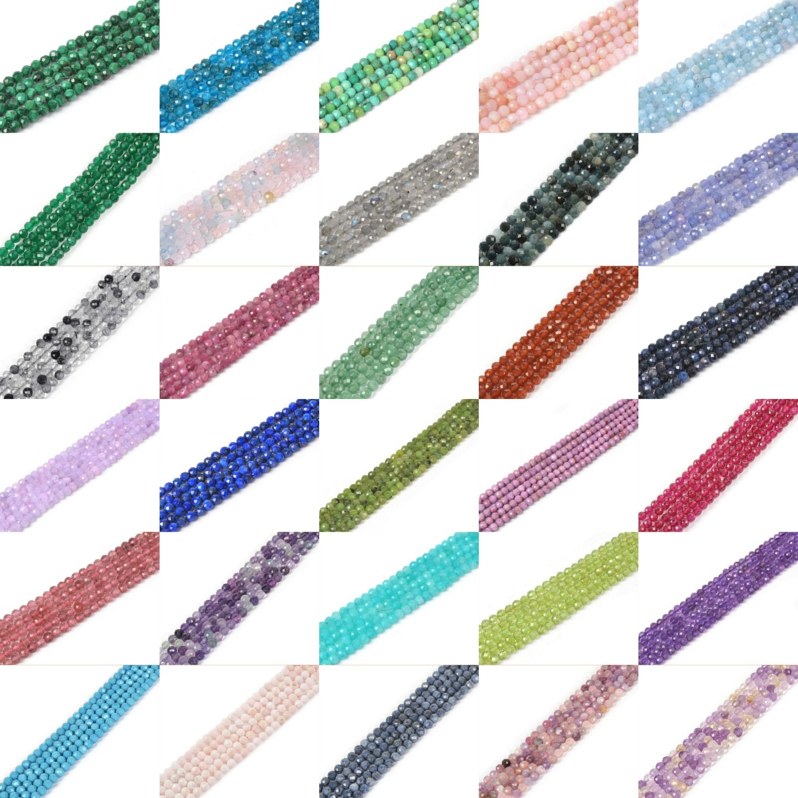 4mm Faceted Gemstone Ball Sphere Loose Beads DIY Jewelry Making Strand 15.5-16″