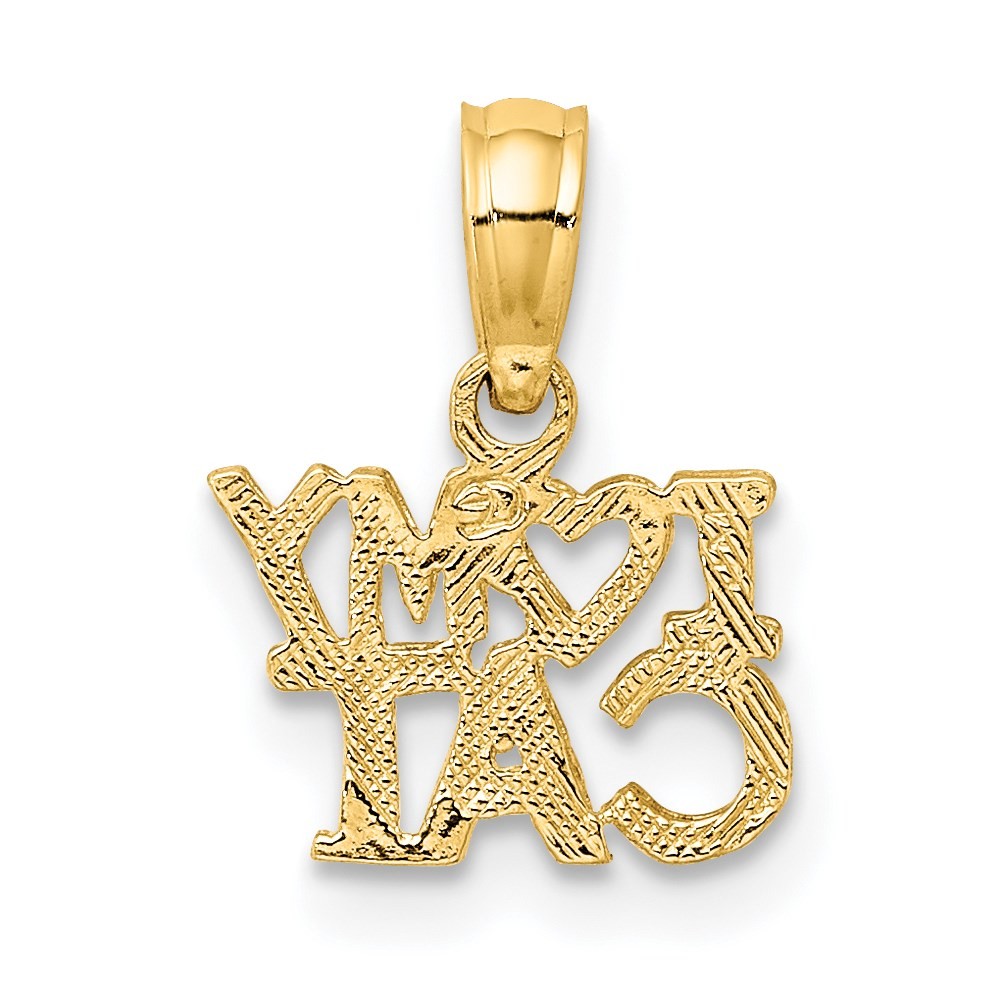 14k Yellow Gold I HEART MY CAT Charm Pendant 0.47gm L-0.44 in,W-0.4 in