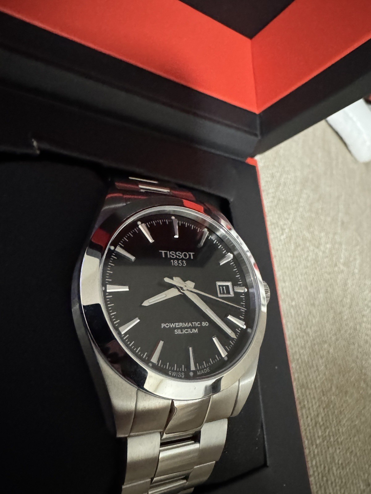 Tissot Gentleman Men’s Power Automatic 80 Black Dial Watch – T127.407.11.061.01