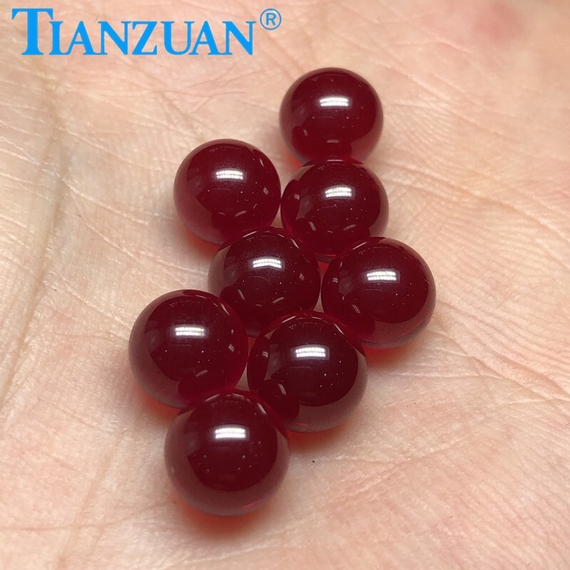 Lab-Crown Round Ruby Ball Gemstones | Multi-Size Loose Beads for Jewelry Making
