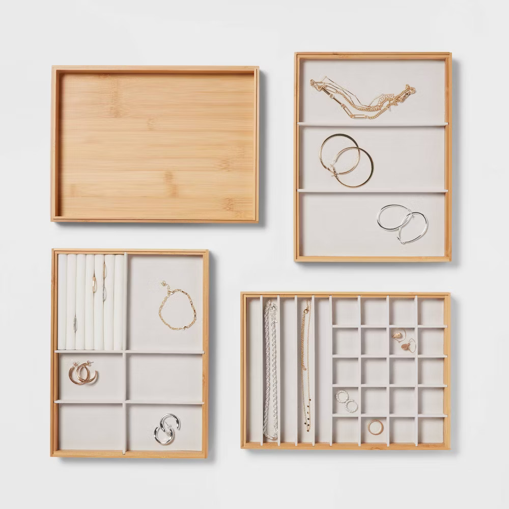 9″ x 12″ Stackable Bamboo Accessory Tray Set with Lid – Brightroom