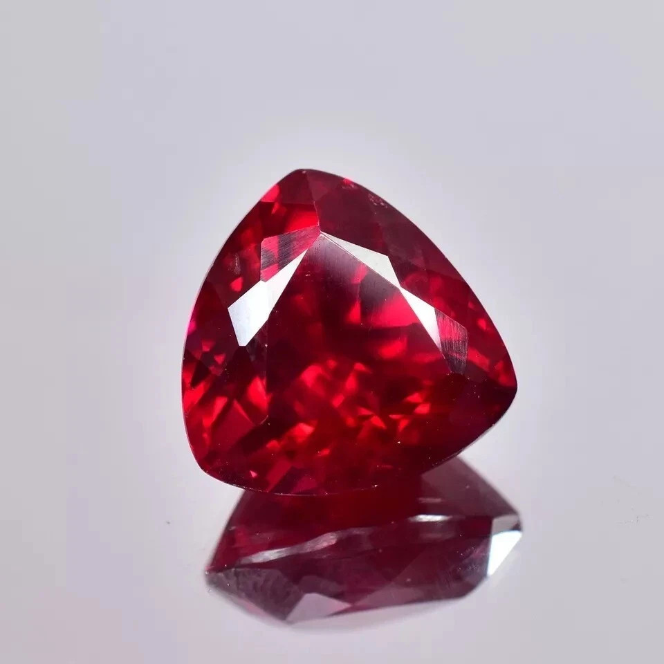 Natural Burma Pigeon 29.13 Ct Blood Red Ruby Trillion Certified Loose Gemstone