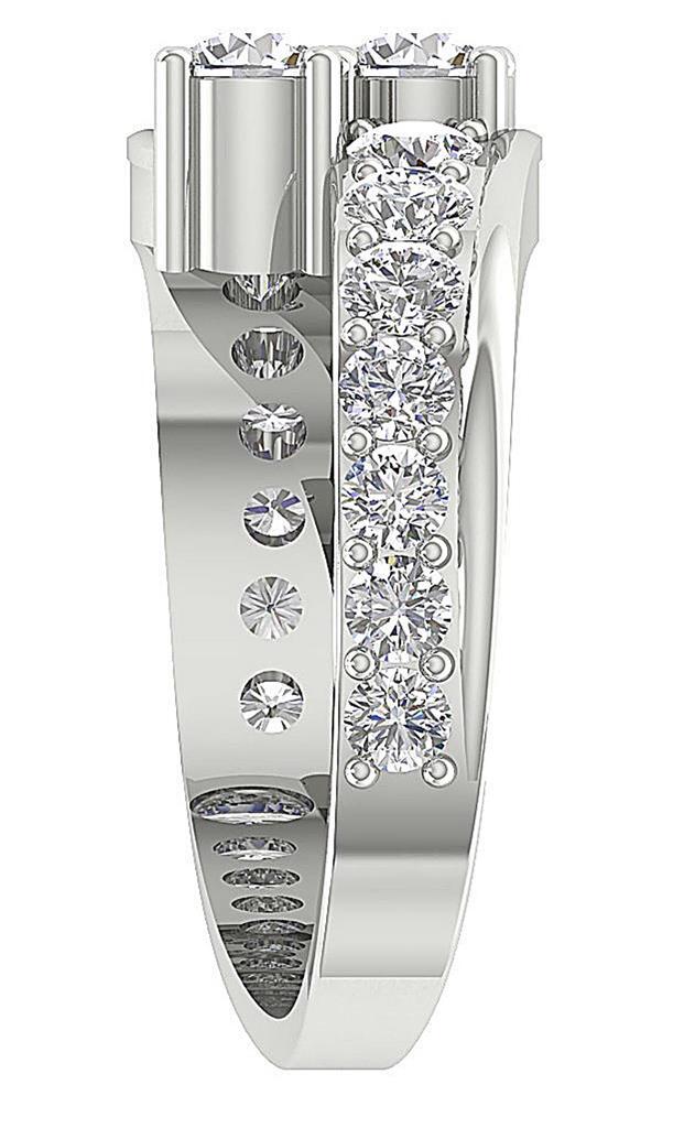 Forever Us 2 Stone Journey Solitaire Lab Grown Diamond Ring VS F 2.10Ct 14K Gold