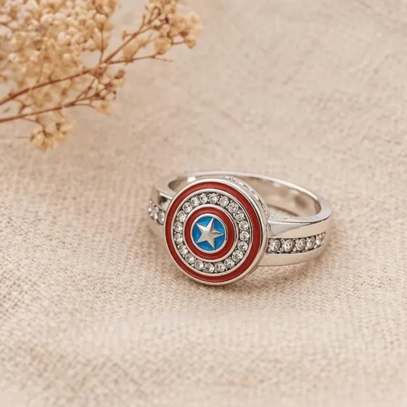 Bold Superhero Inspired Shield Ring | Unisex Statement Jewelry | Great Gift Idea