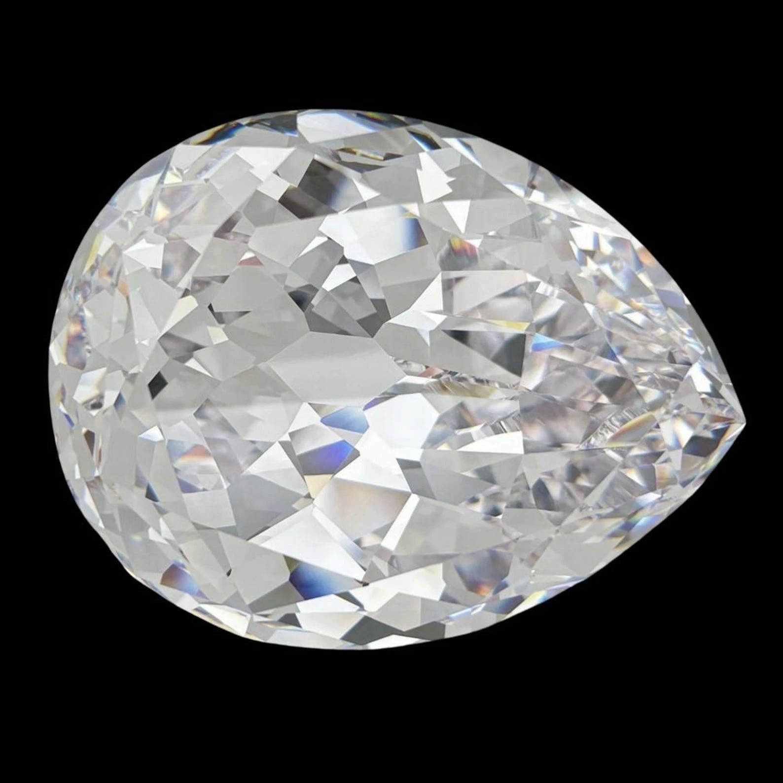 400 Ct+ Natural GIE Certified Cambodian White Zircon Pear Cut Loose Gems