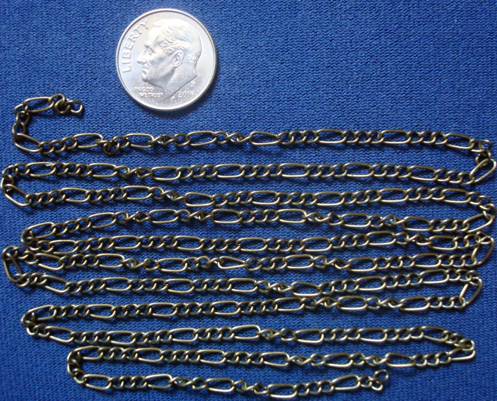 12 feet Ant Bronze plated Figaro link chain 8 links per inch 6x3mm-3x2mm pch069