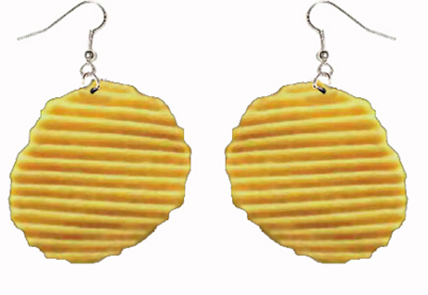 Huge Funny Realistic POTATO CHIPS EARRINGS Snack Junk Food Novelty Funky Jewelry