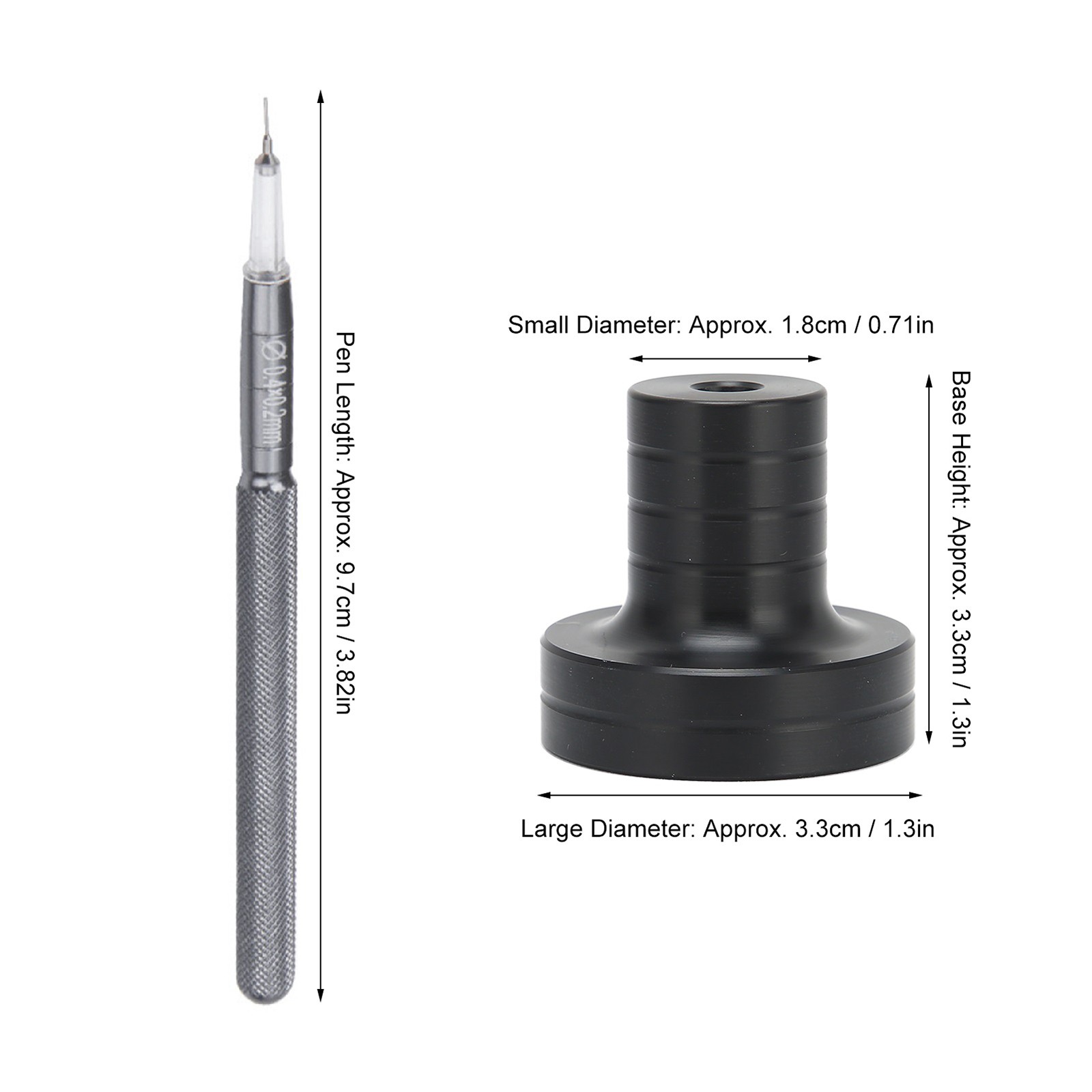 0.4*0.2mm Grey Aluminum Watch Oiler Pen Lubricant Oil Pin Pen Tip W/ Base F